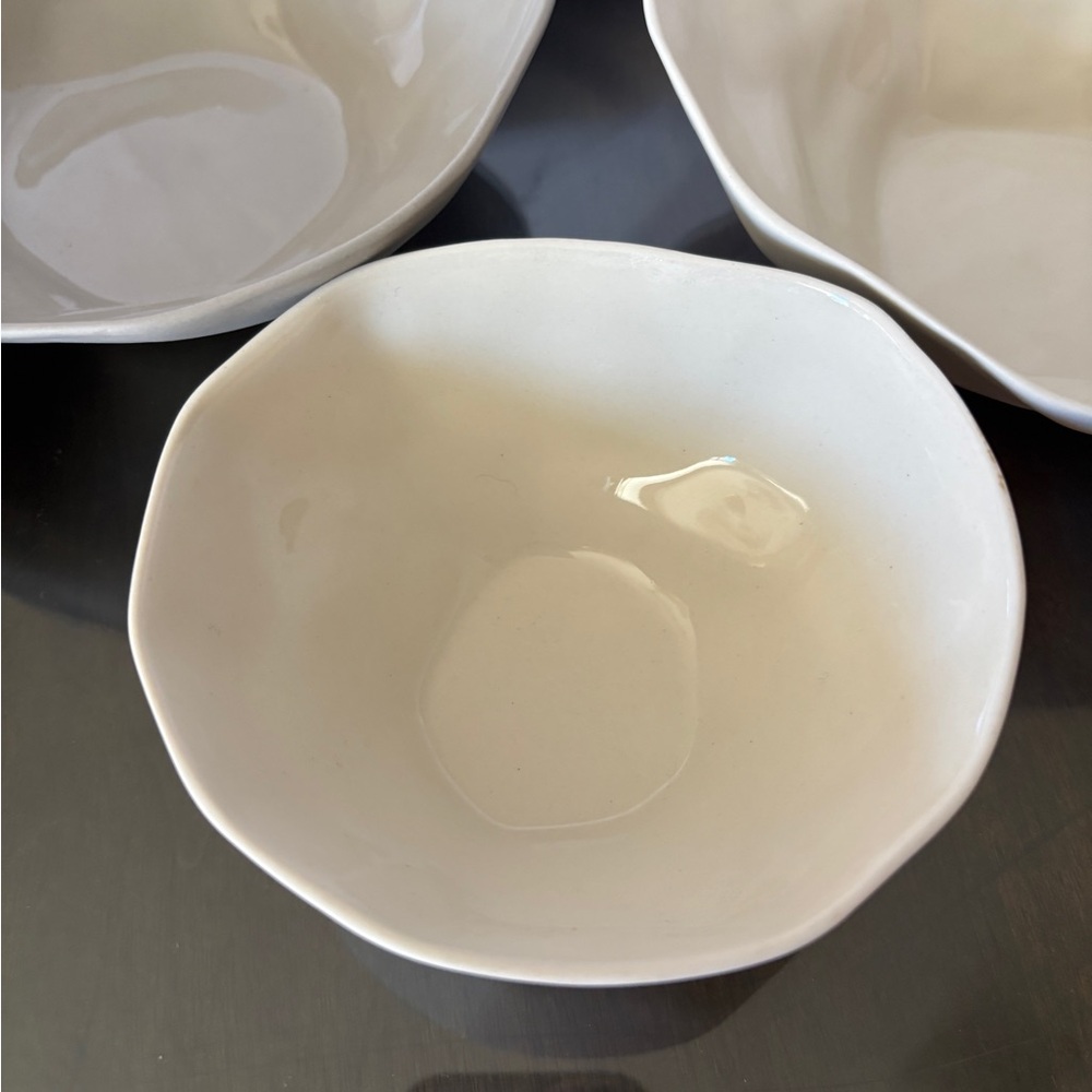 Set of Be Home Stoneware Bowls in Gray and Cream - Picture 6 of 16